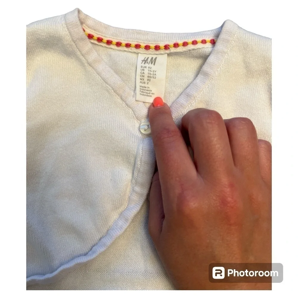 H&M natural white cotton bolero size 18M
